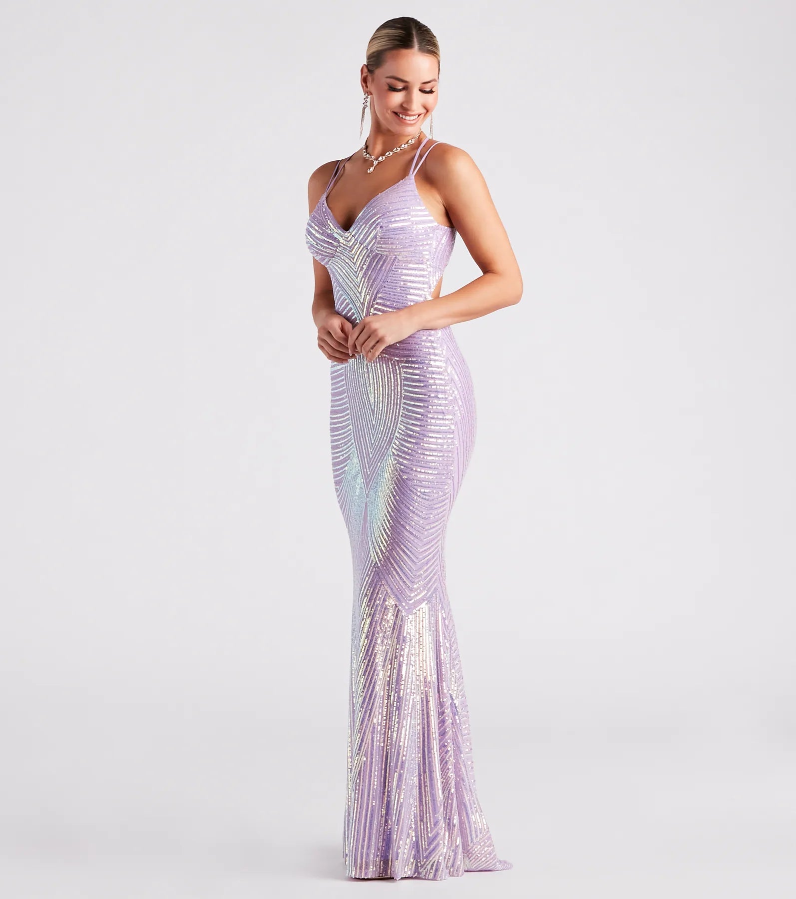 Lyanna Formal Iridescent Sequin Mermaid Dress