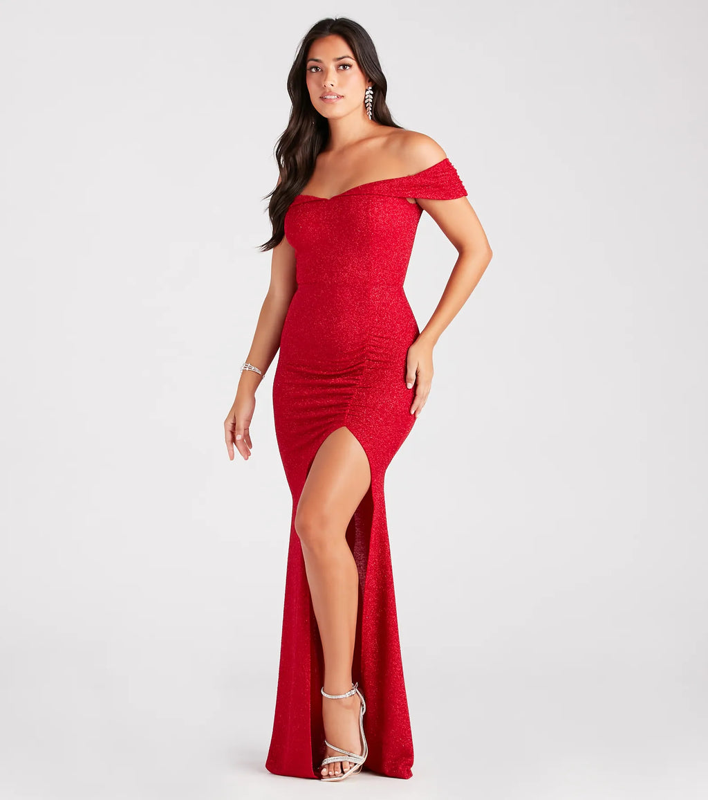 Meryl Formal Glitter Column Dress