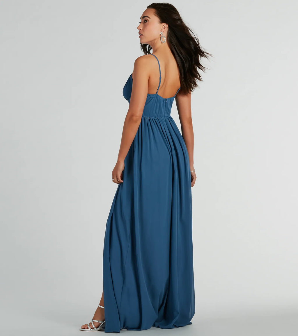 Raya Formal Chiffon A-Line Long Dress