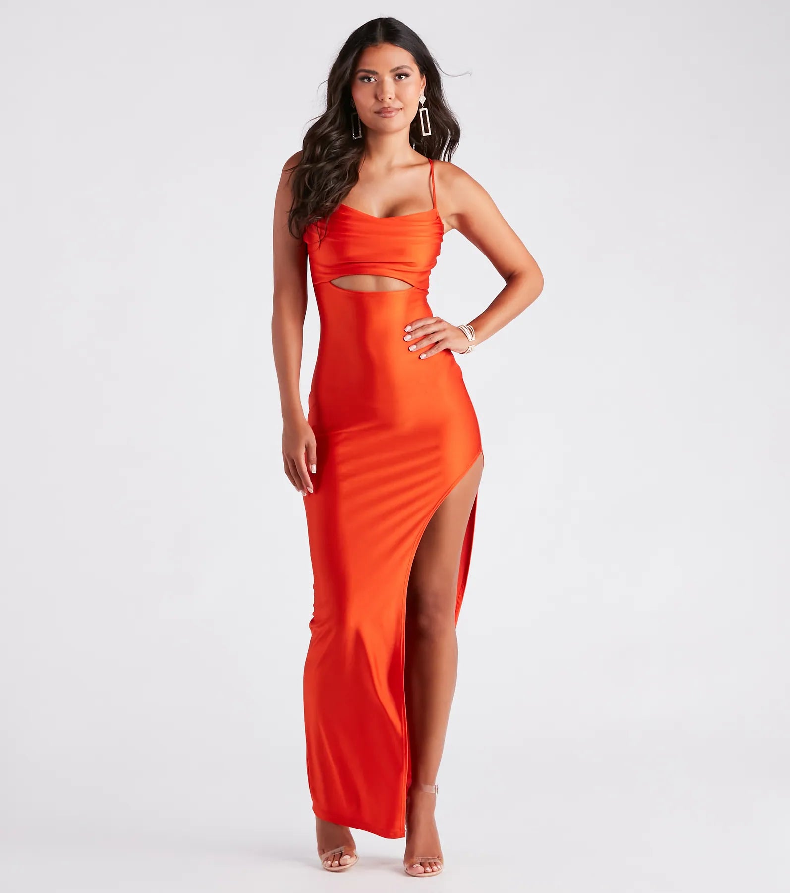 Celia Formal Cutout High Slit Column Dress