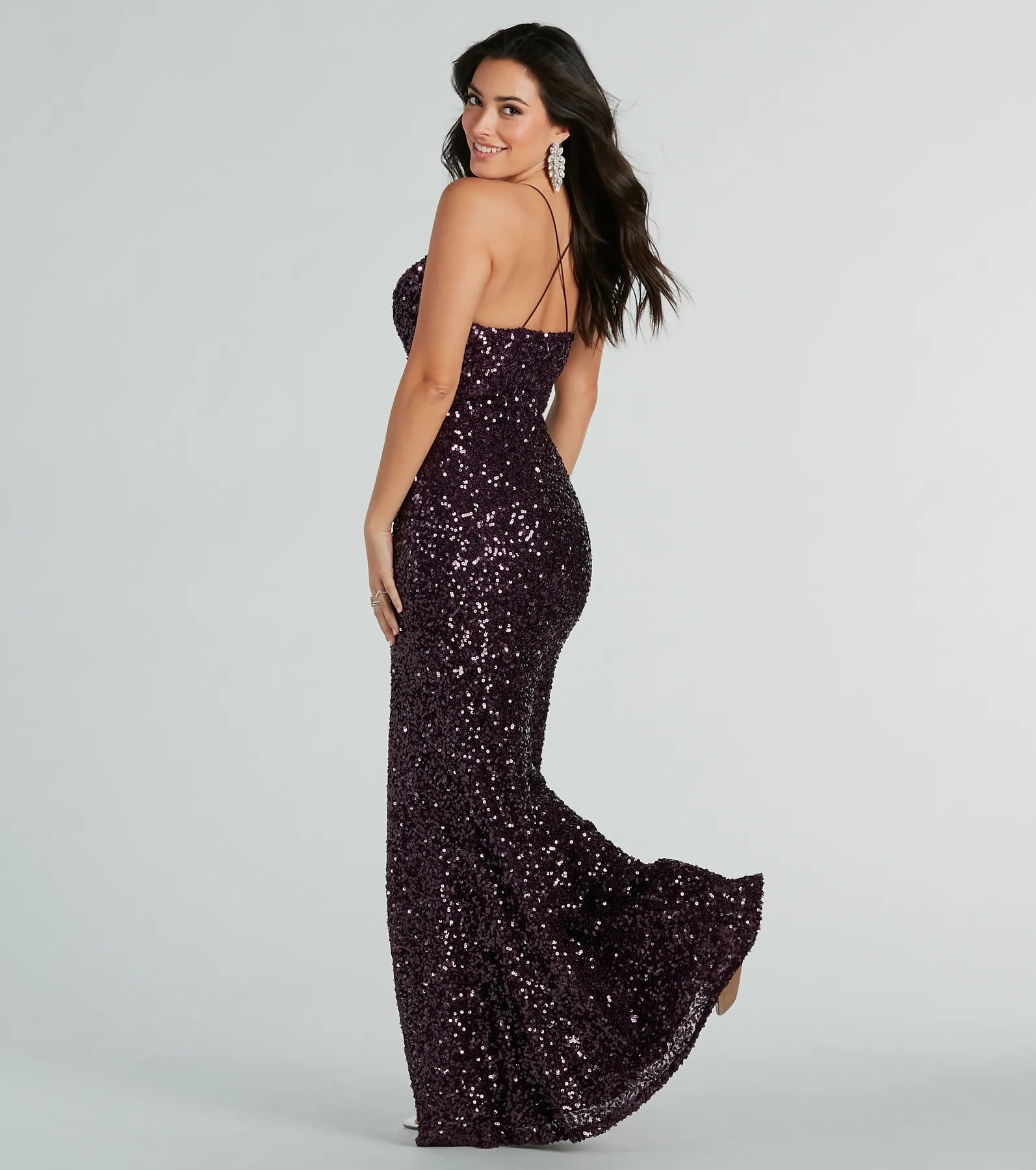 Esperanza Formal Sequin Cowl Dress