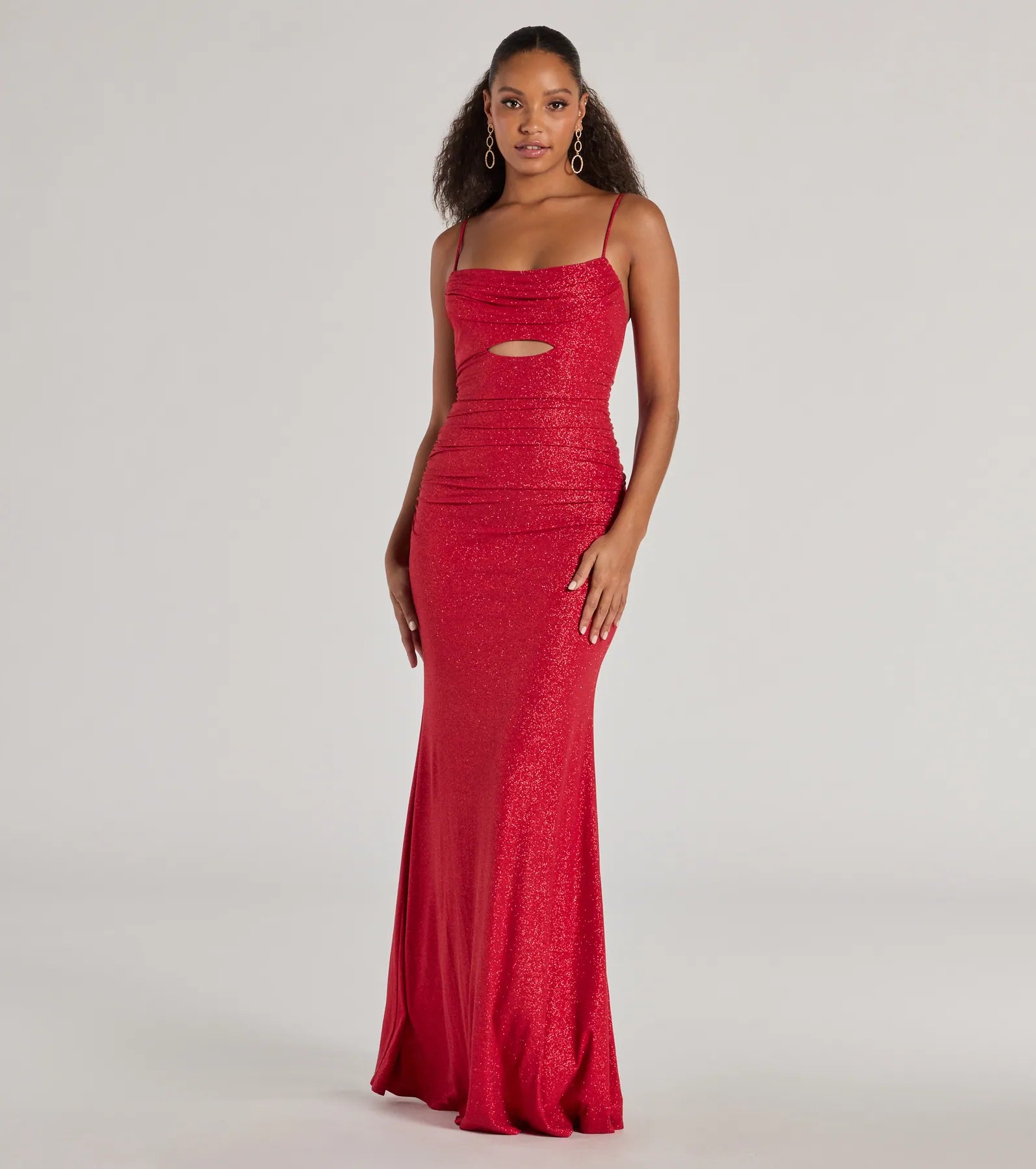 Harley Sleeveless Cutout Glitter Column Dress