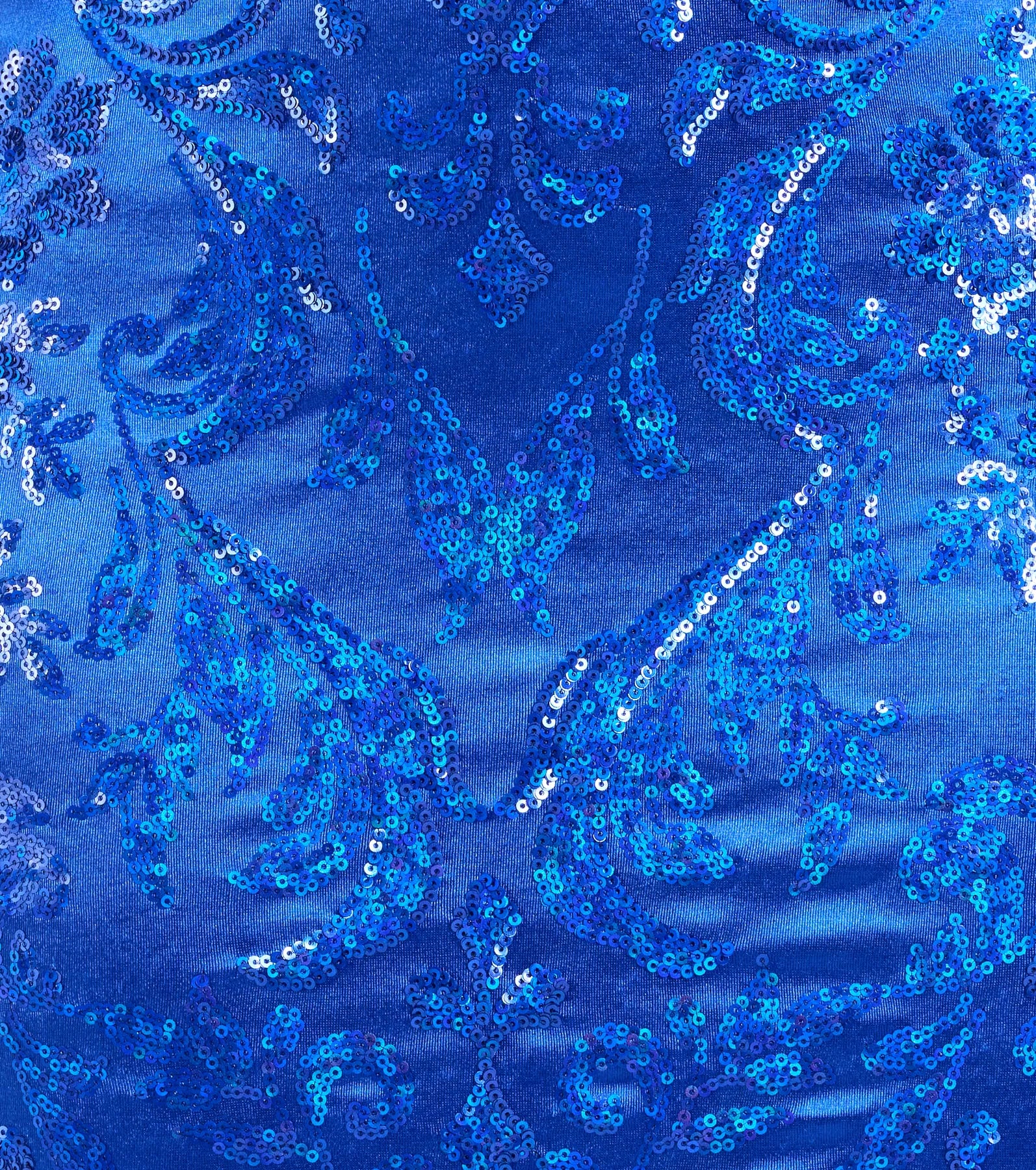 Marisol Lace-Up Column Sequin Satin Formal Dress