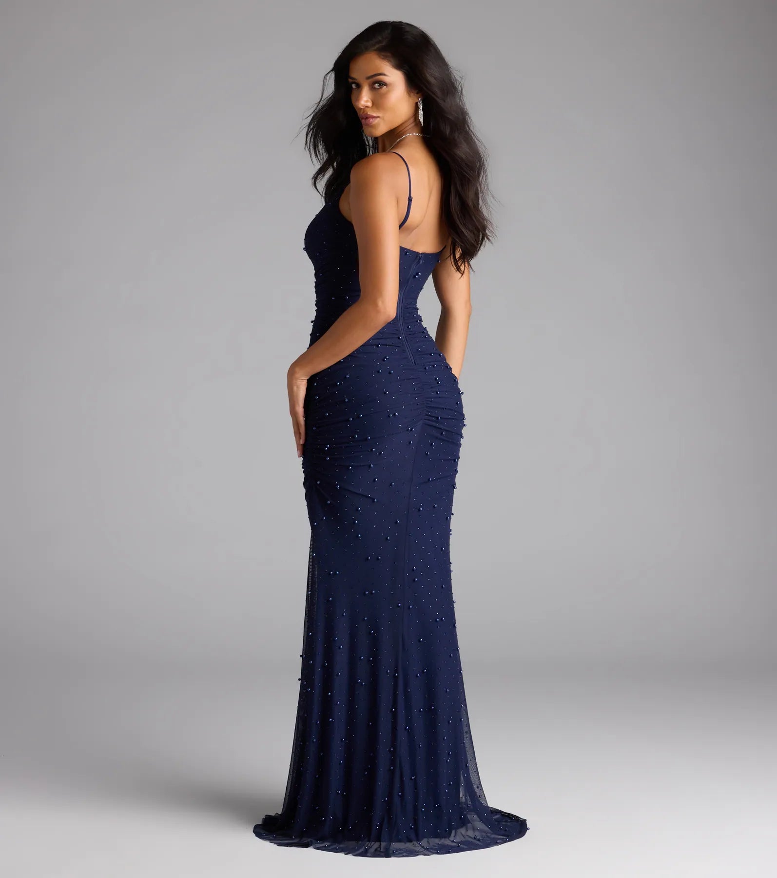 Camilla Mermaid Rhinestone Pearl Formal Dress