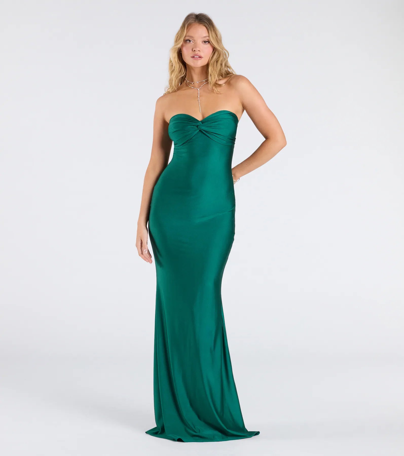 Kimberly Strapless Tie-Back Mermaid Formal Dress