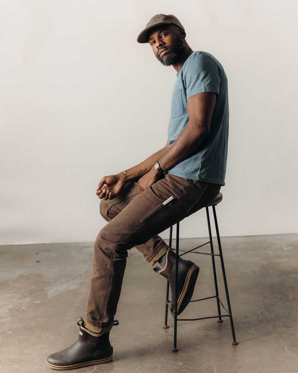 The Chore Pant in Aged Penny Chipped Canvas