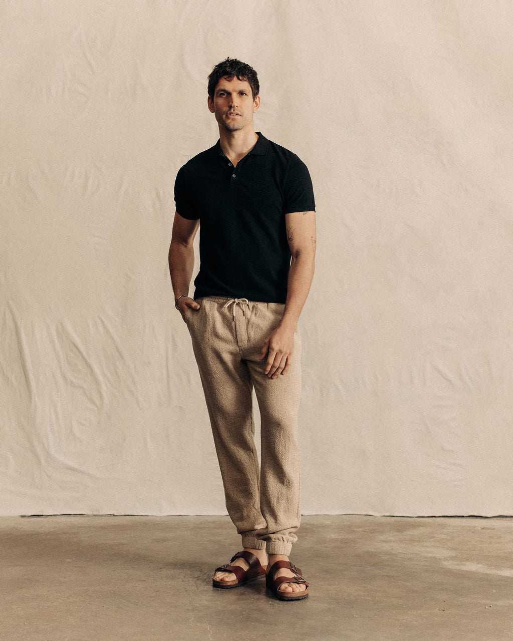 The Apres Pant in Oat Linen Tweed