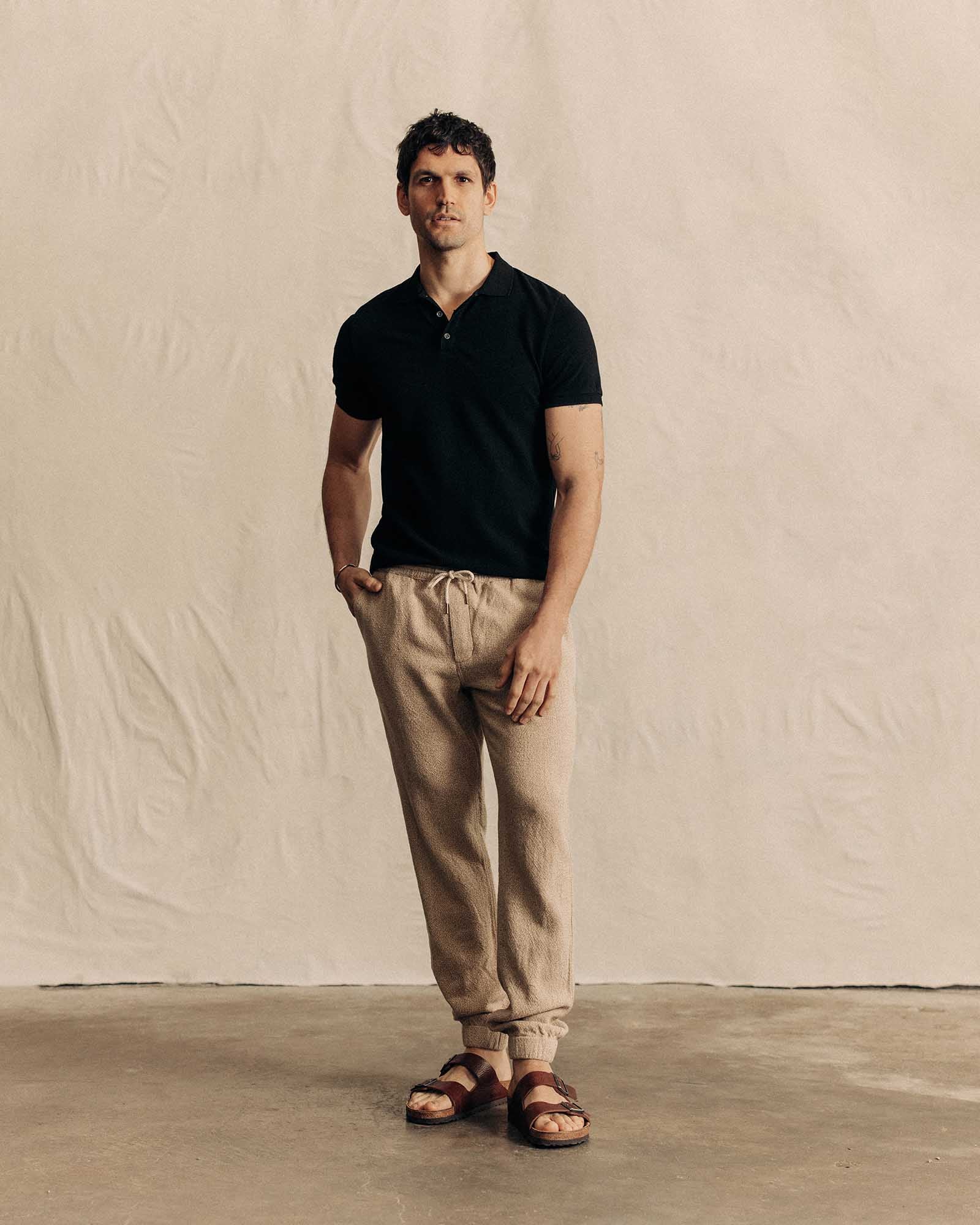 The Apres Pant in Oat Linen Tweed