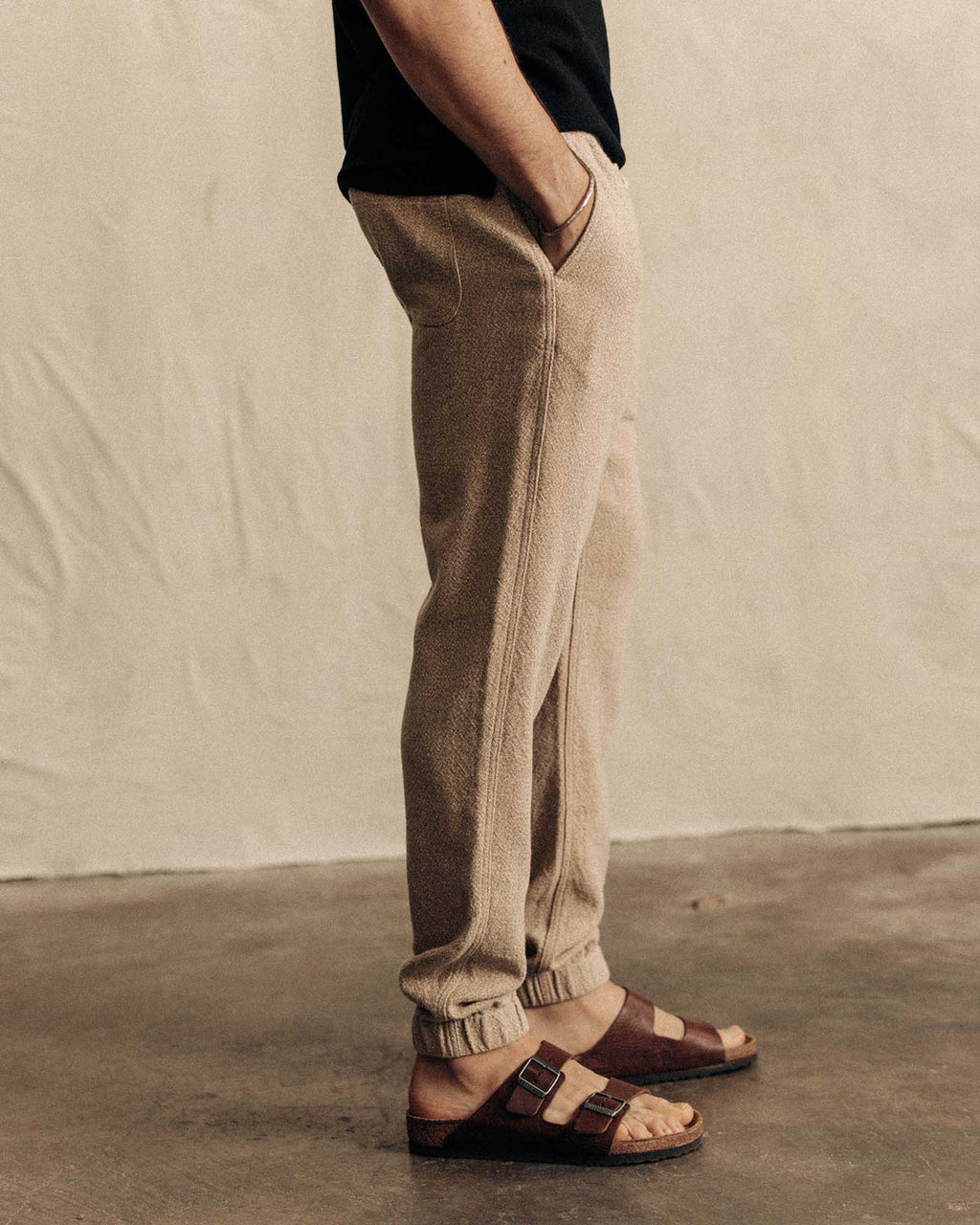 The Apres Pant in Oat Linen Tweed