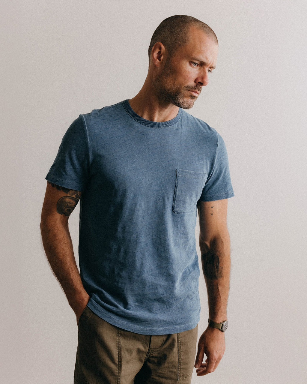 The Organic Cotton Tee in Washed Indigo