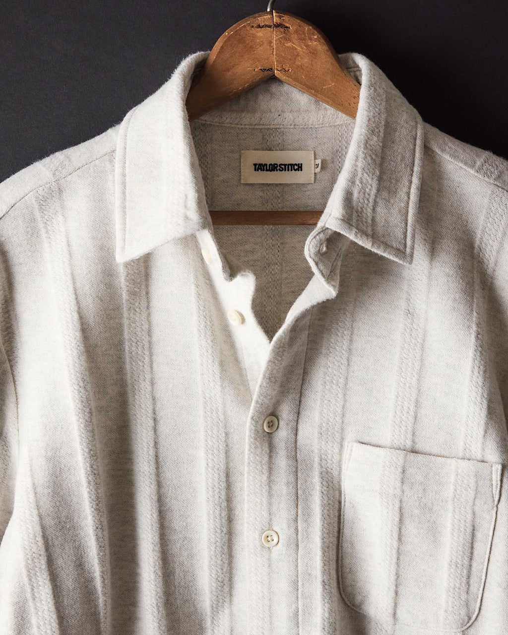 The Short Sleeve California in Heather Ash Pointelle Stripe