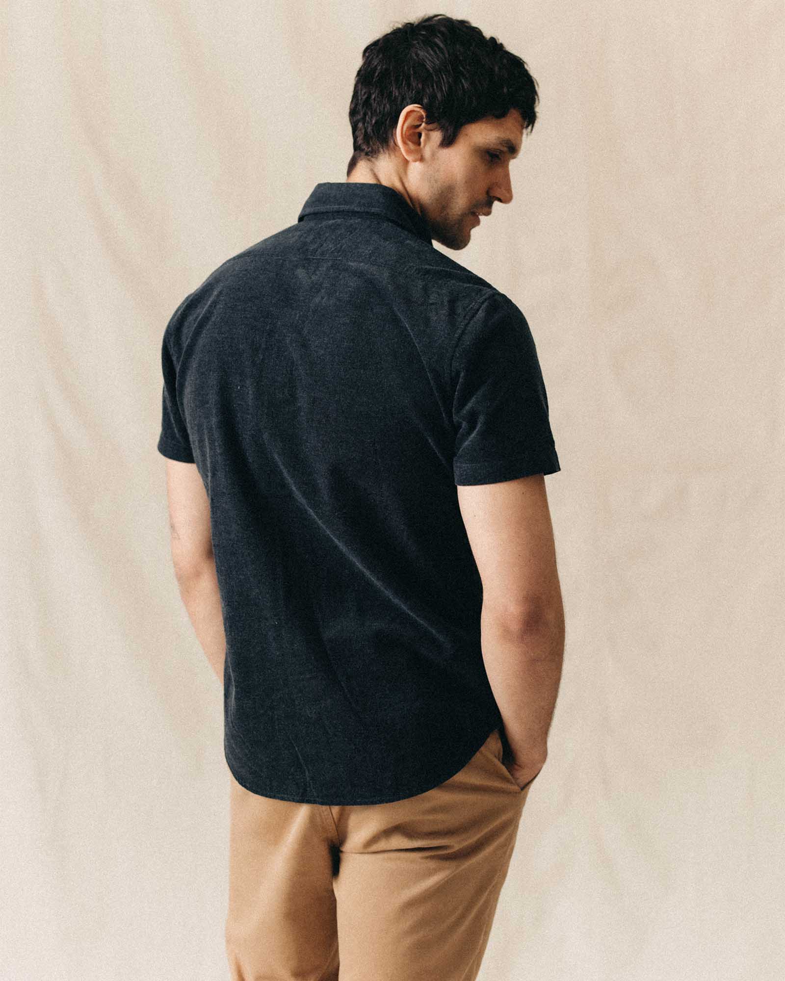 The Short Sleeve California in Heather Coal Cord