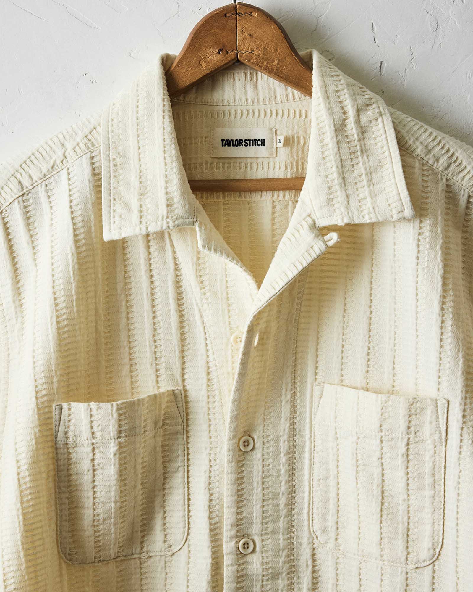 The Conrad Shirt in Vintage White Dobby Stripe