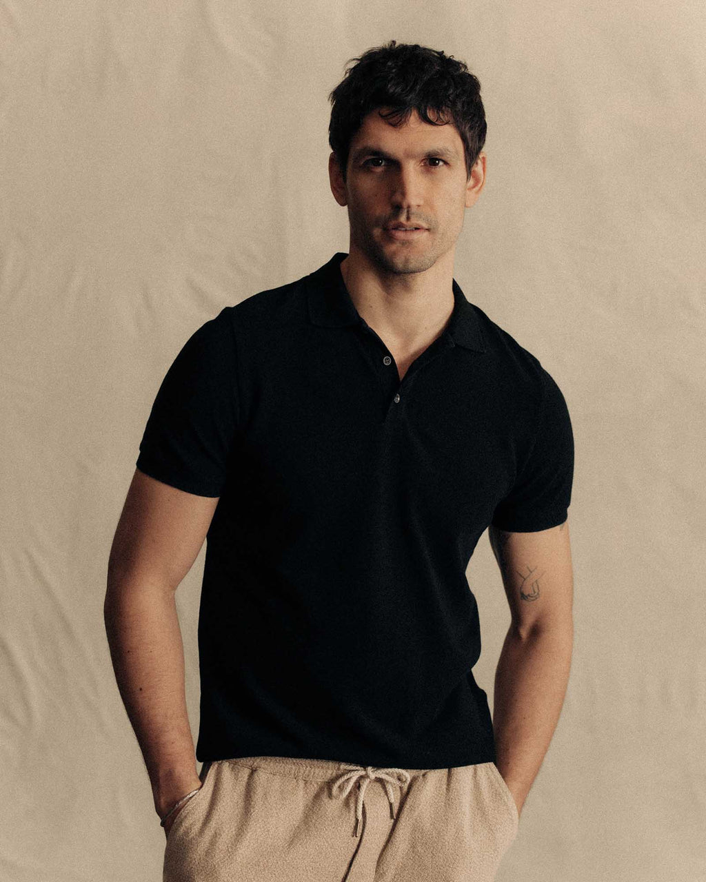 The Pacific Polo in Black Indigo Pique