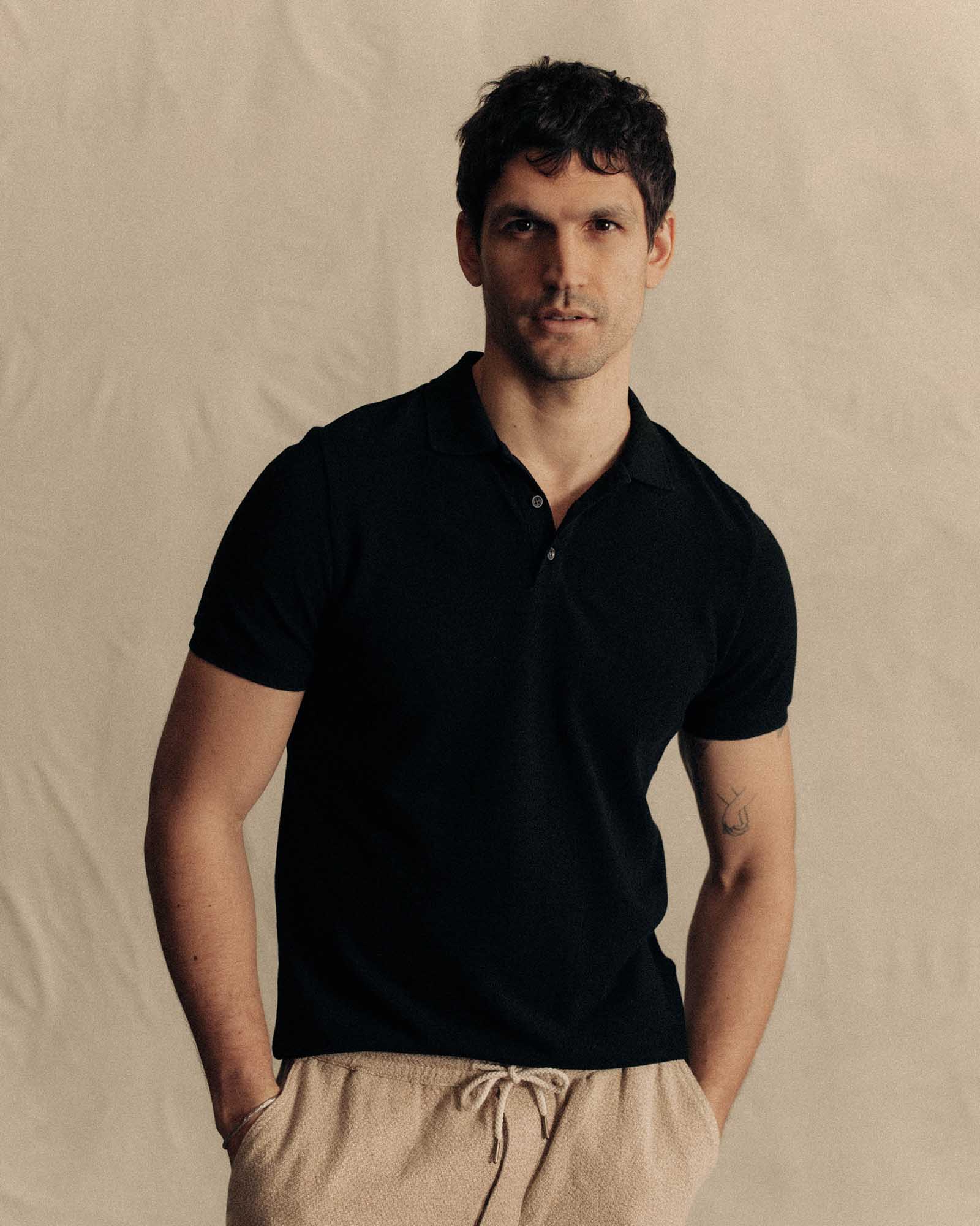The Pacific Polo in Black Indigo Pique