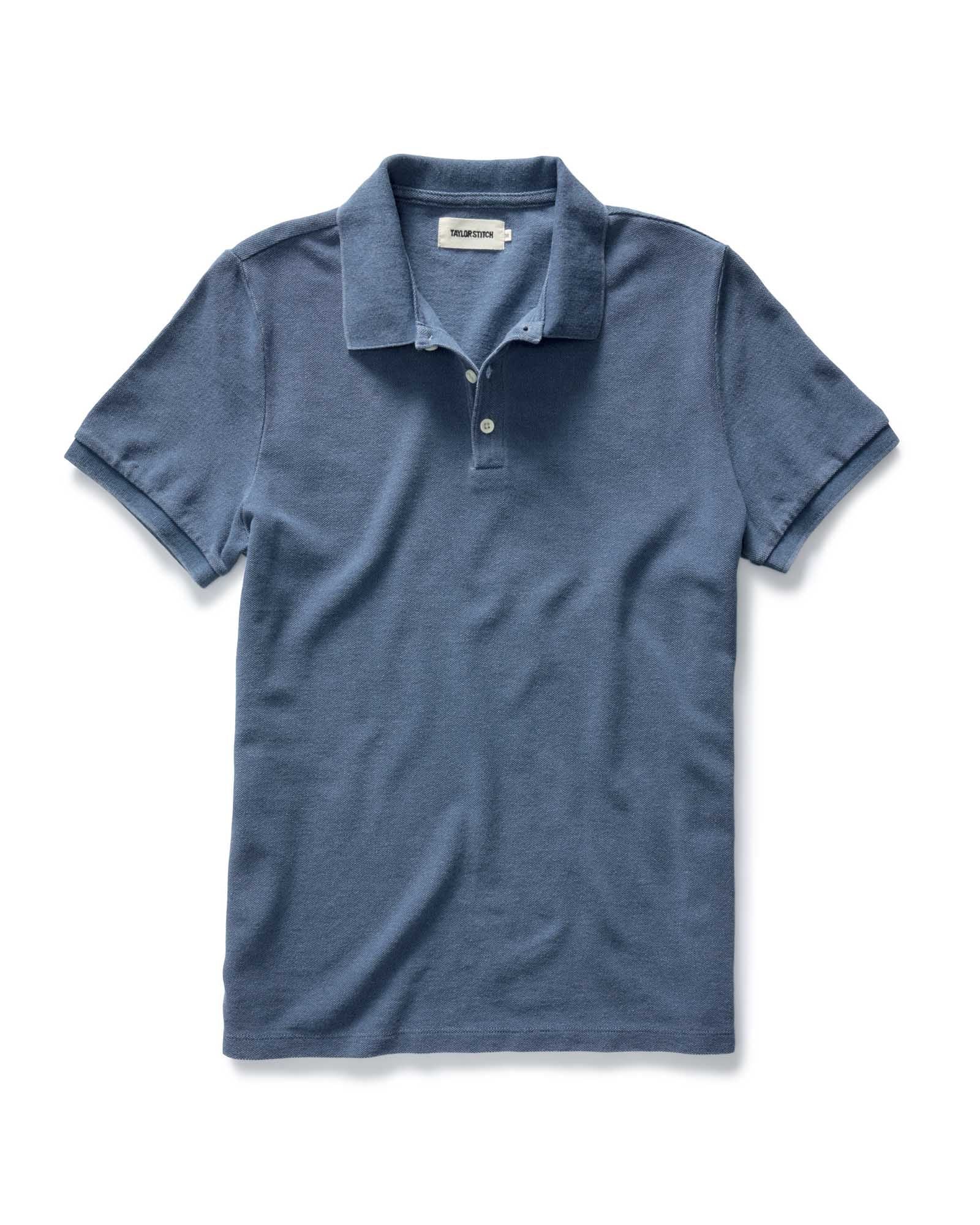 The Pacific Polo in Washed Indigo Pique