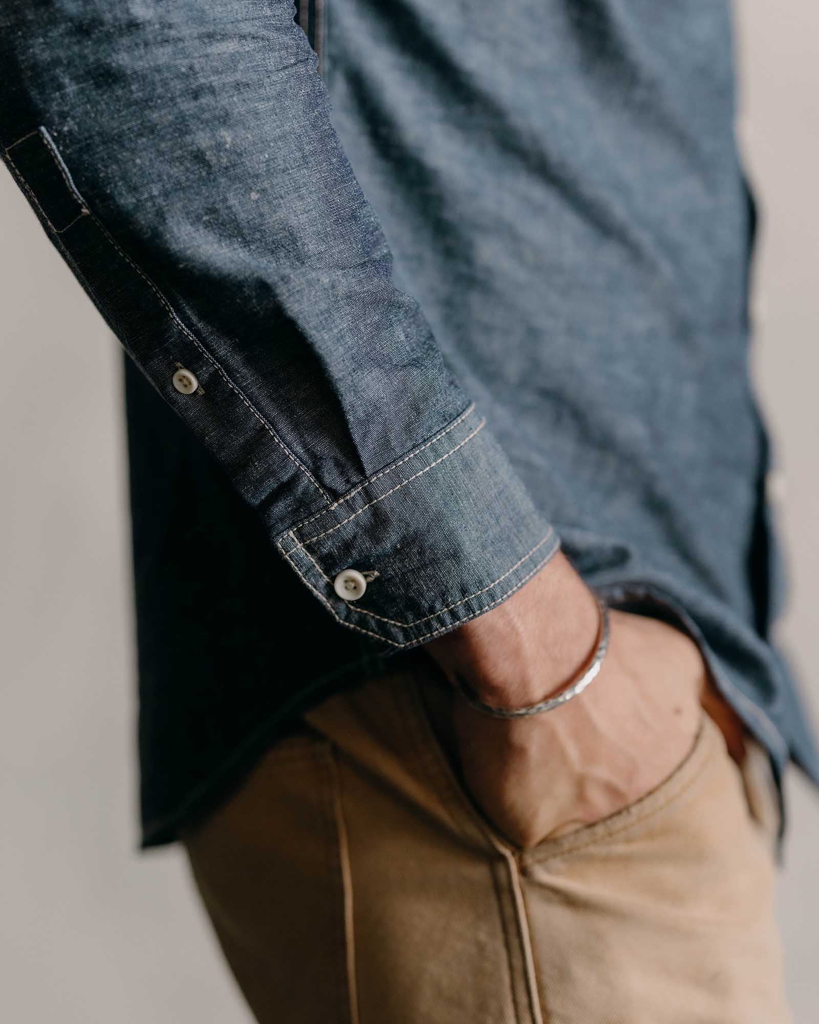 The Utility Shirt in Rinsed Indigo Nep