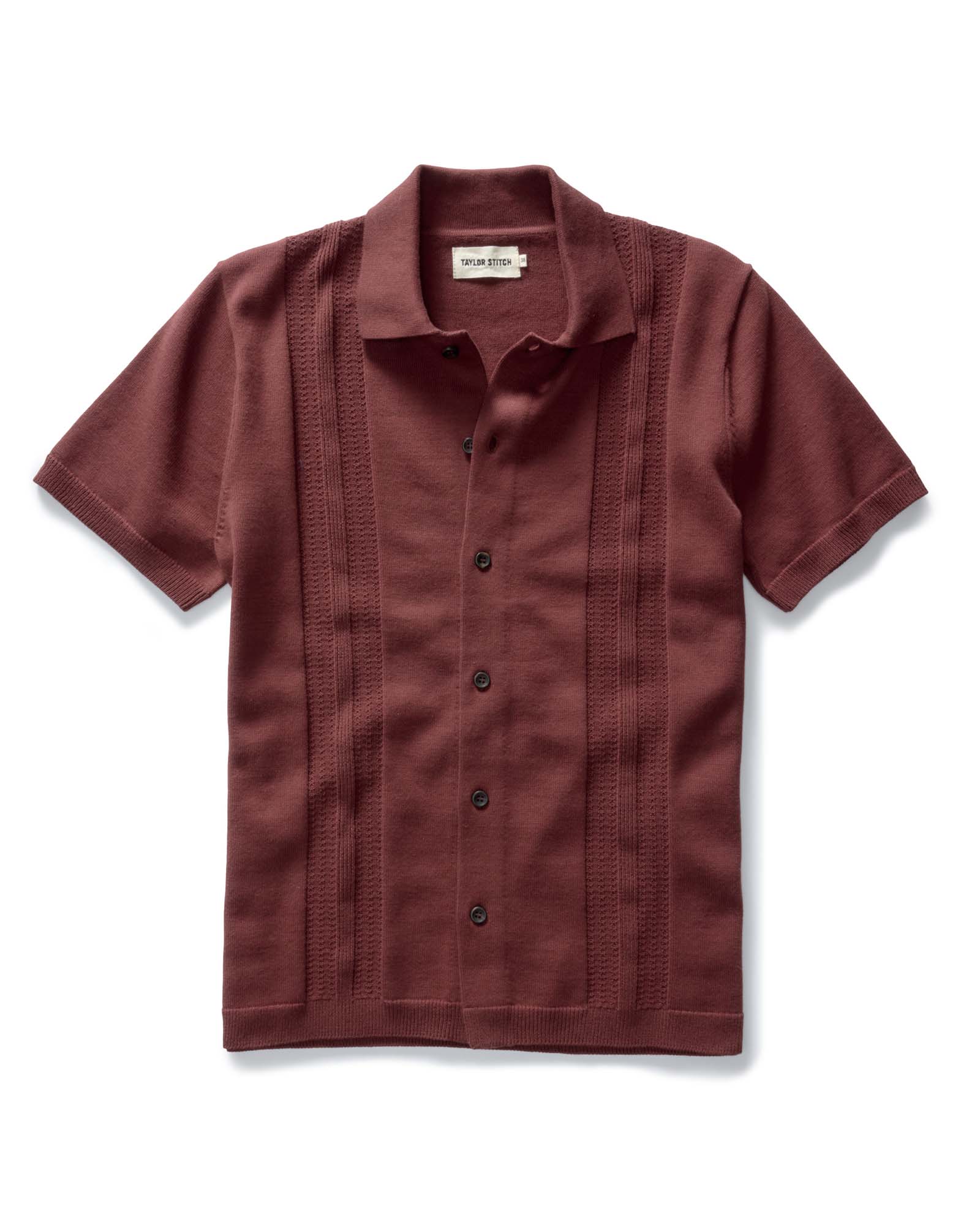 The Button Down Polo in Dried Cherry Stripe