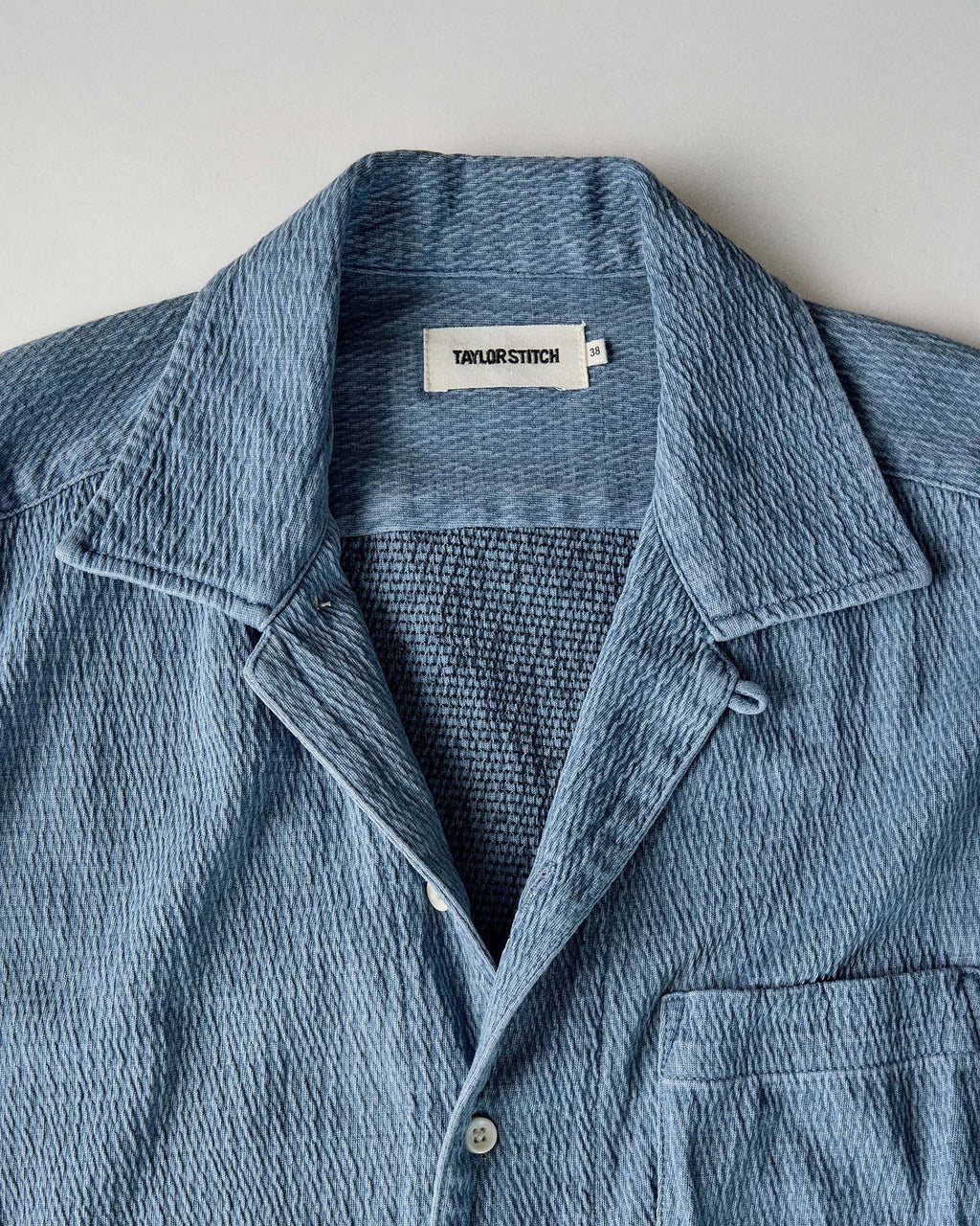 The Hawthorne Shirt in Washed Indigo Crepe