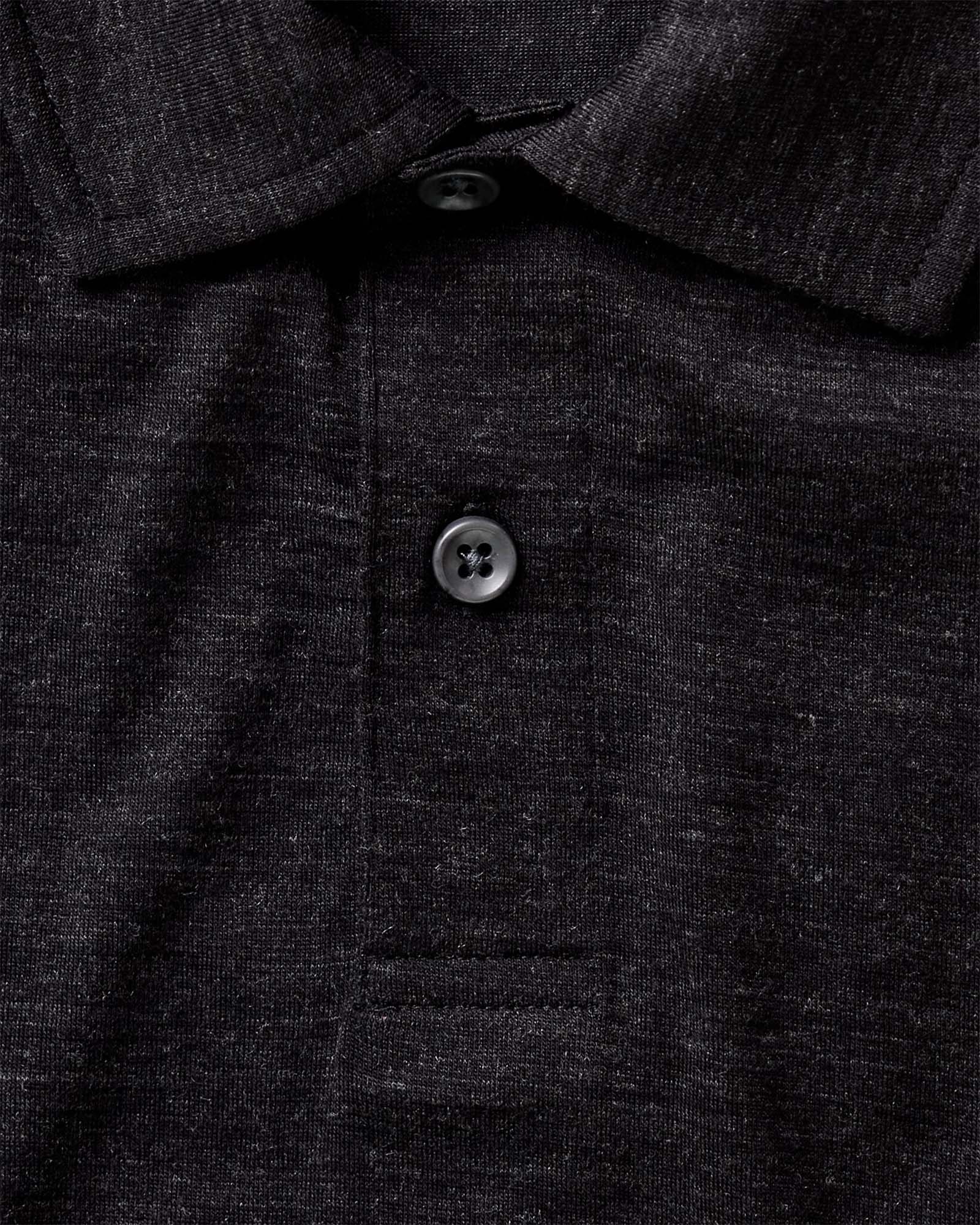 The Merino Polo in Heather Black