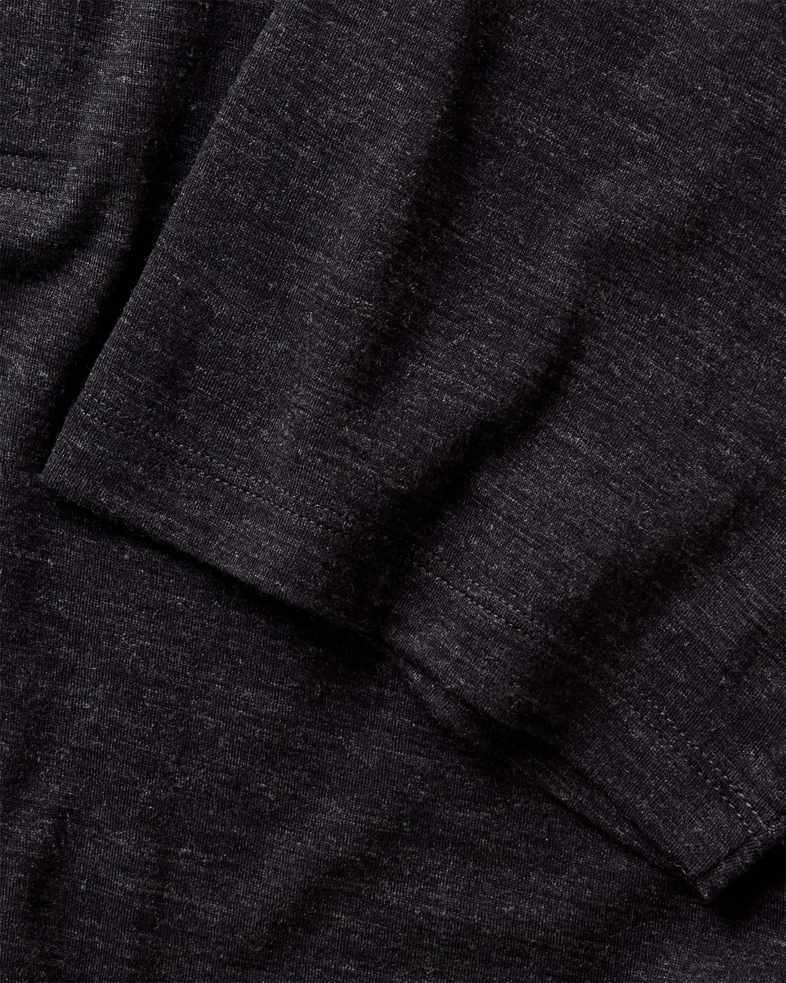 The Merino Polo in Heather Black