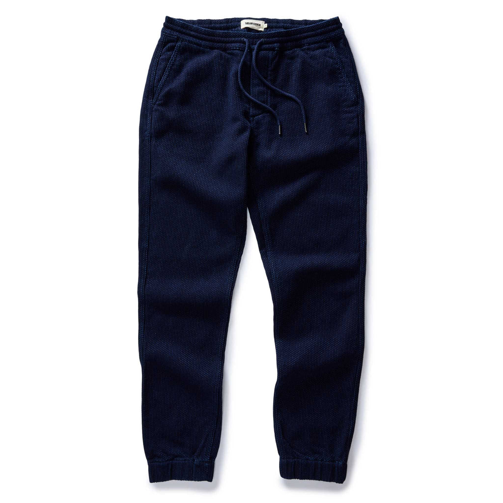 The Apres Pant in Rinsed Indigo Sashiko