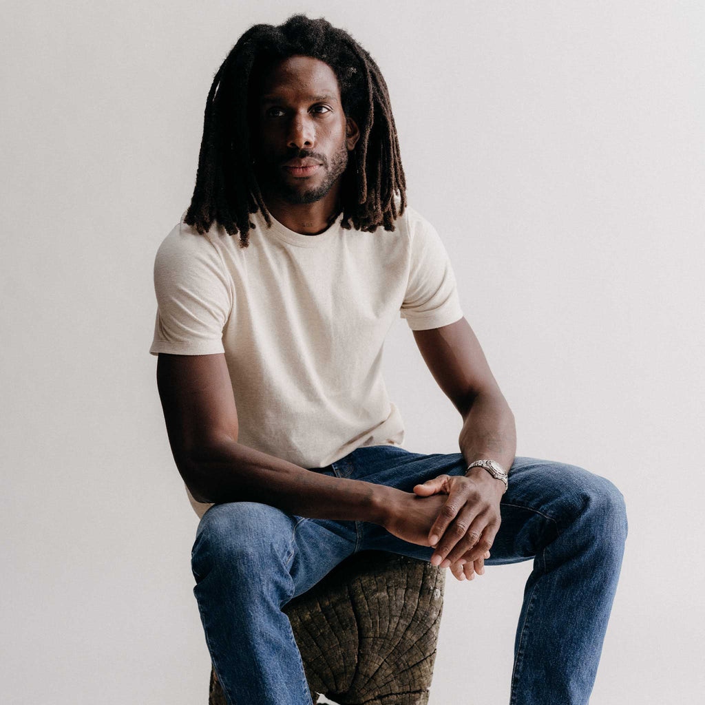 The Organic Cotton Tee in Heather Oat