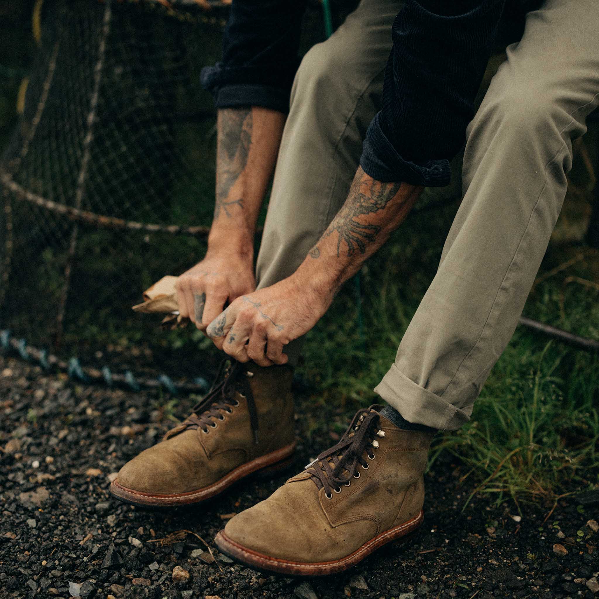 The Slim Foundation Pant in Organic Smoked Olive