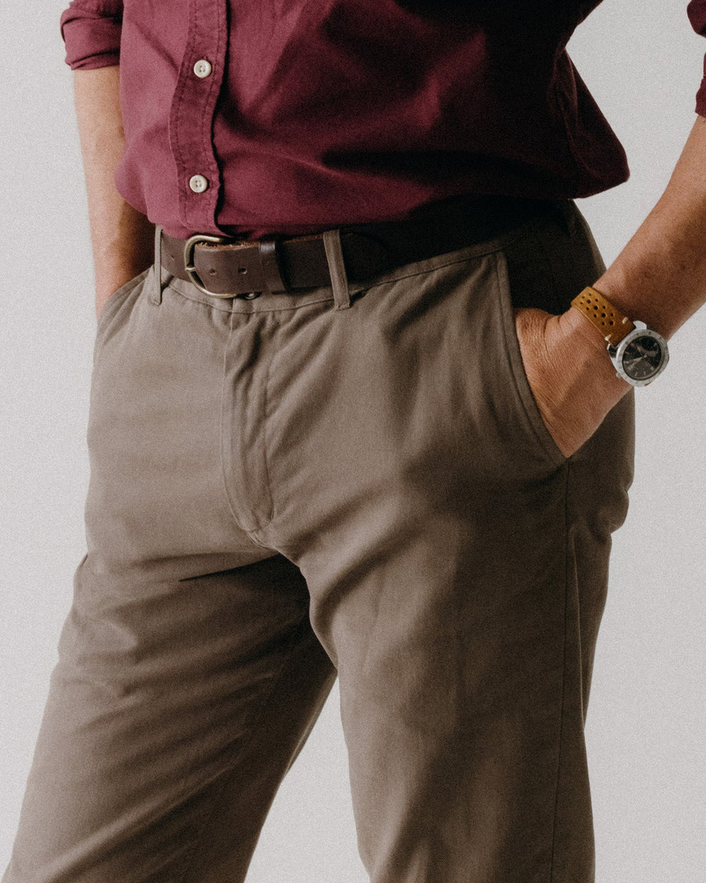 The Slim Foundation Pant in Organic Espresso