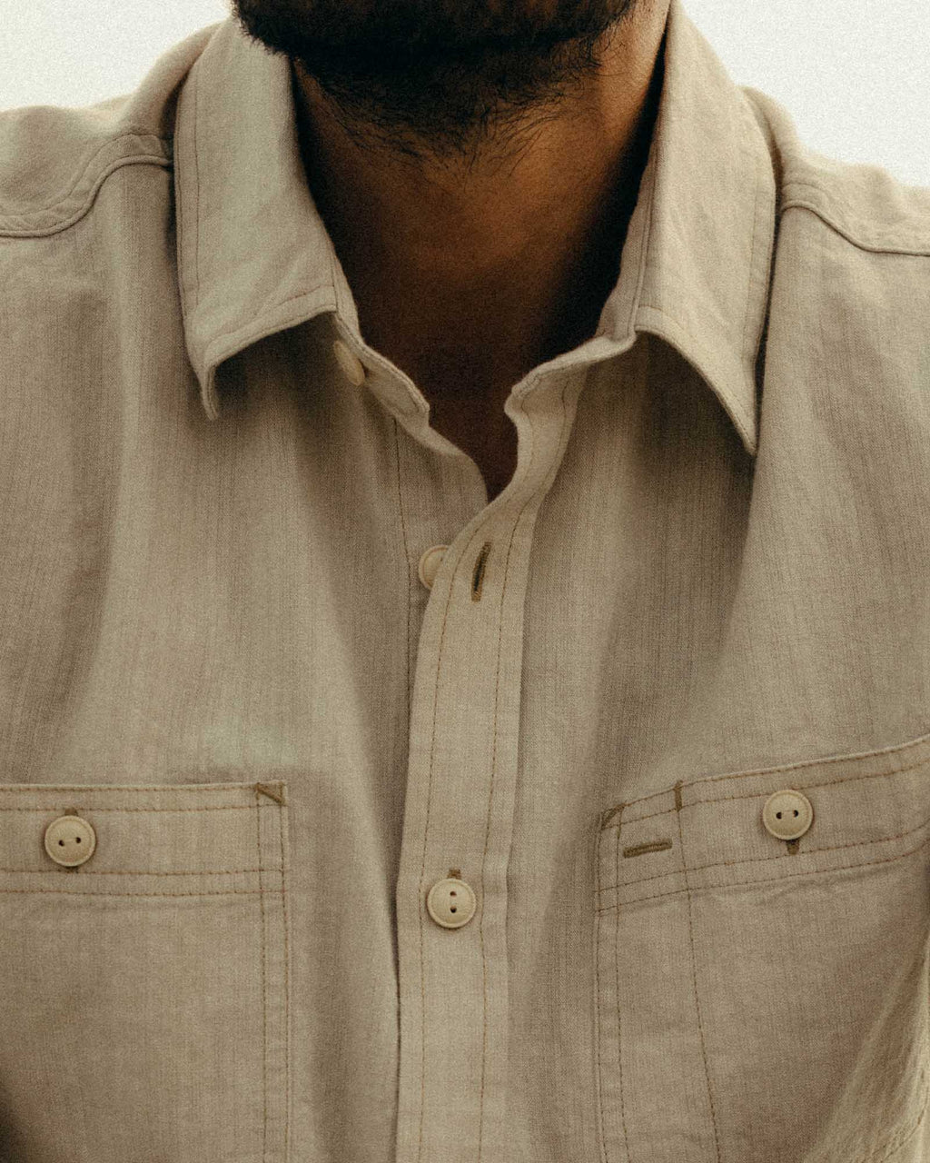 The Foundry Shirt in Natural Chambray