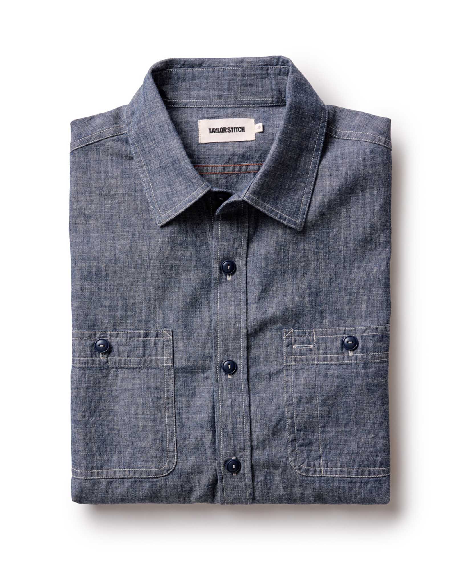 The Foundry Shirt in Rinsed Indigo Chambray