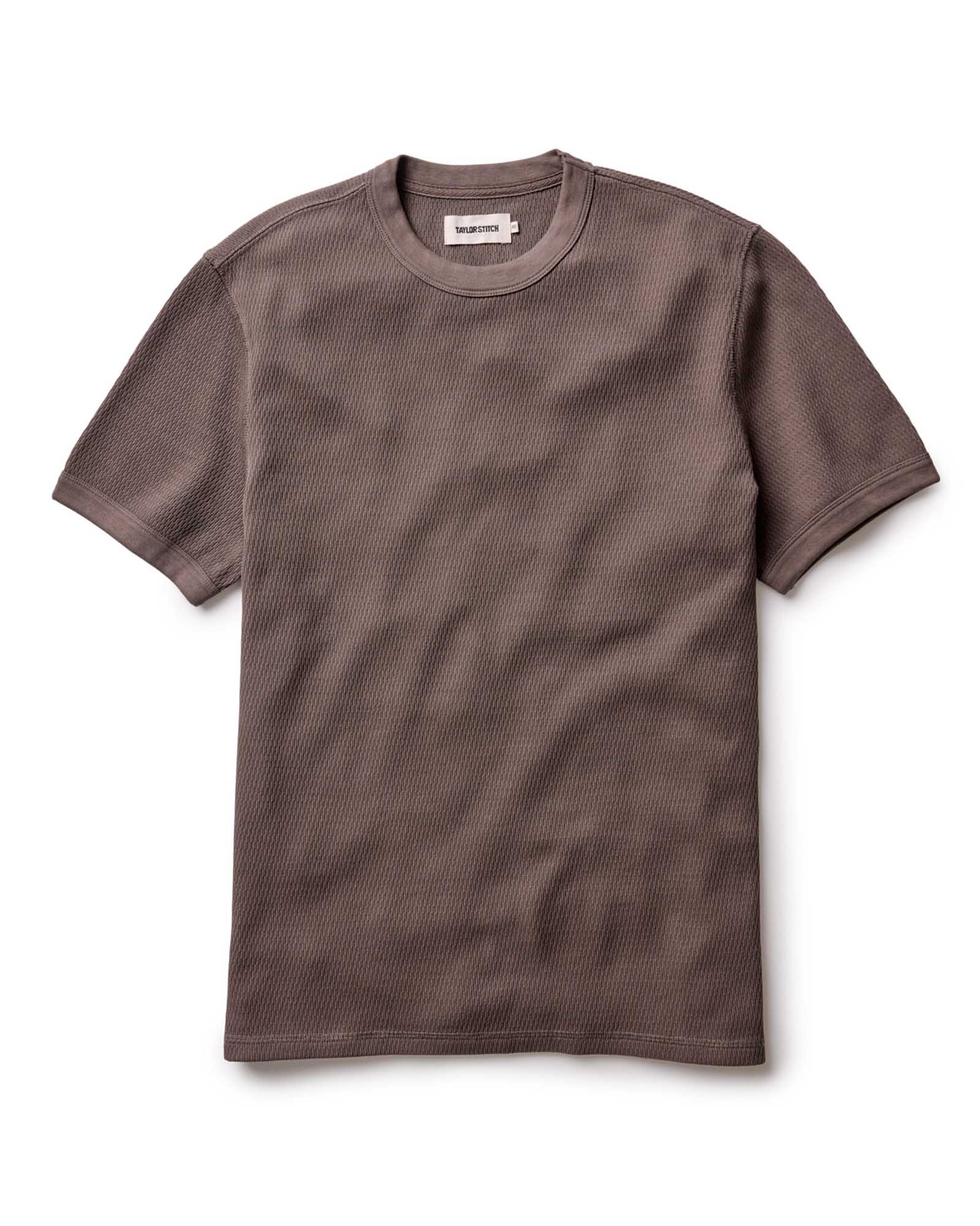 The Organic Cotton Short Sleeve Crew in Fatigue Olive Waffle
