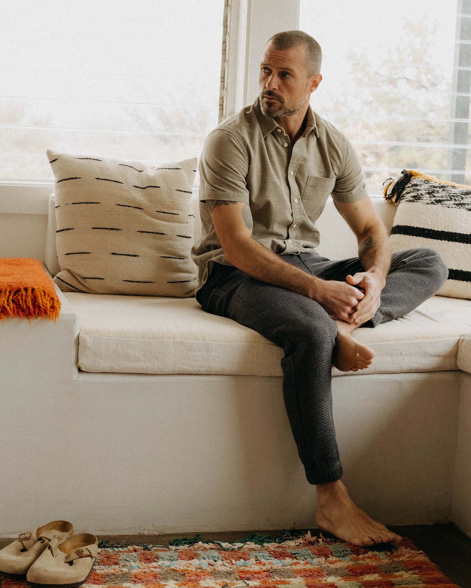 The Apres Pant in Charcoal Sashiko