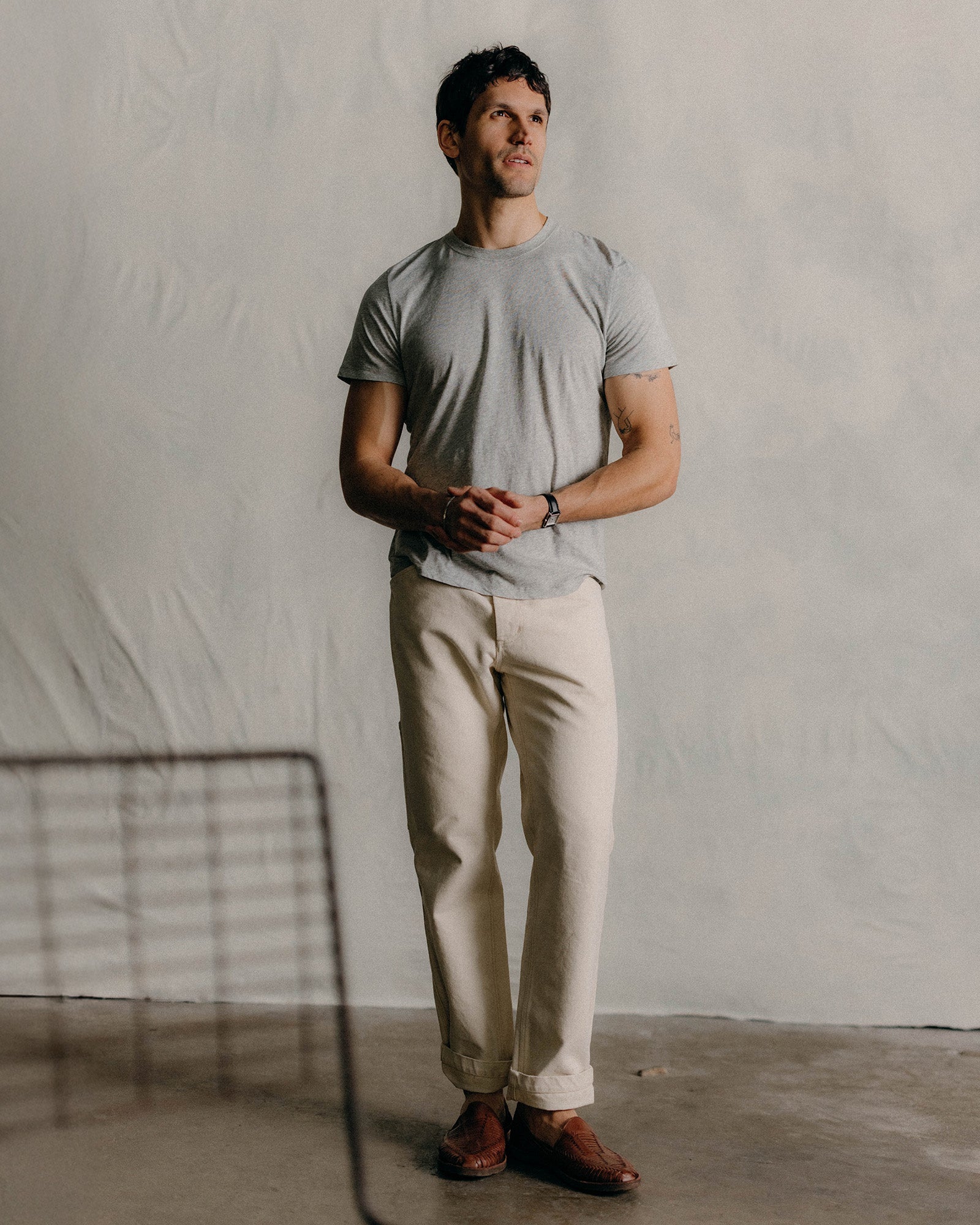 The Cotton Hemp Tee in Heather Grey