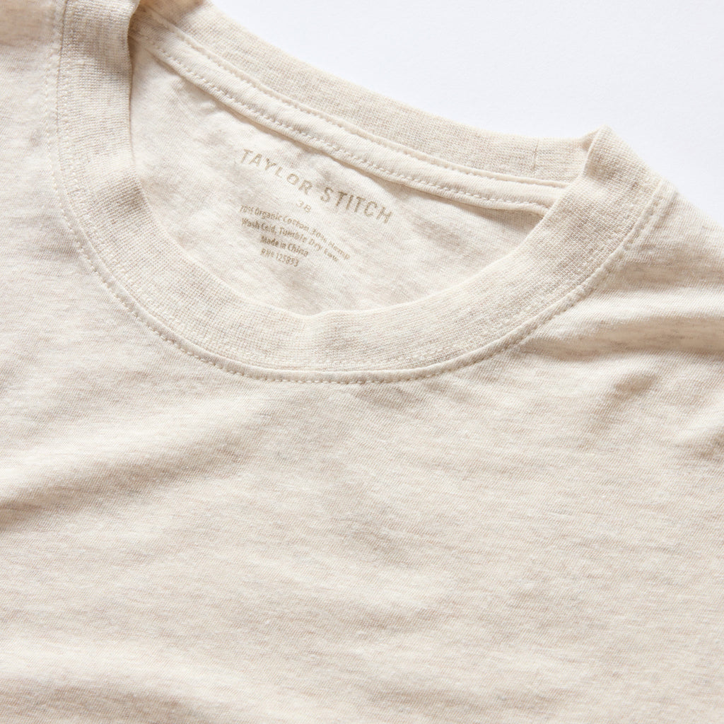 The Cotton Hemp Tee in Heather Oat
