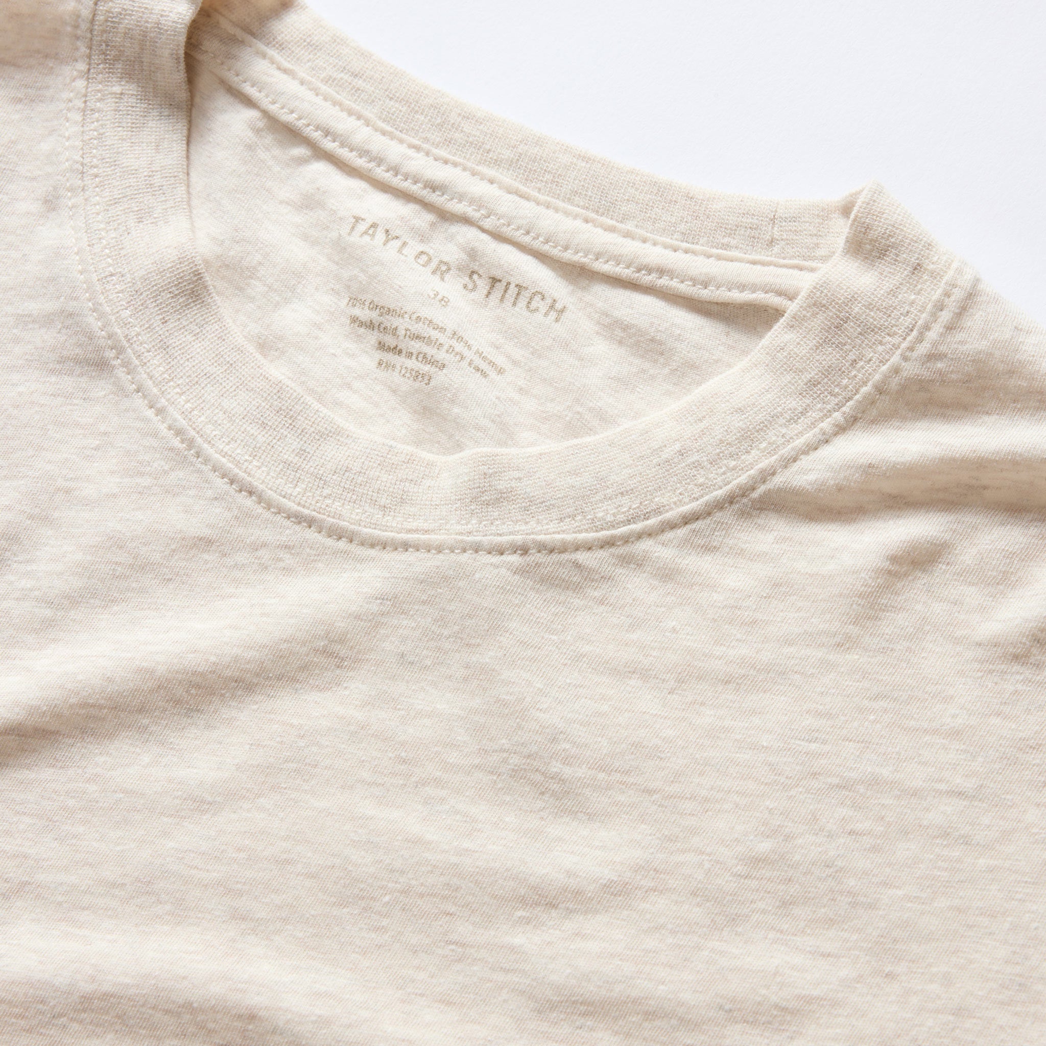 The Cotton Hemp Tee in Heather Oat
