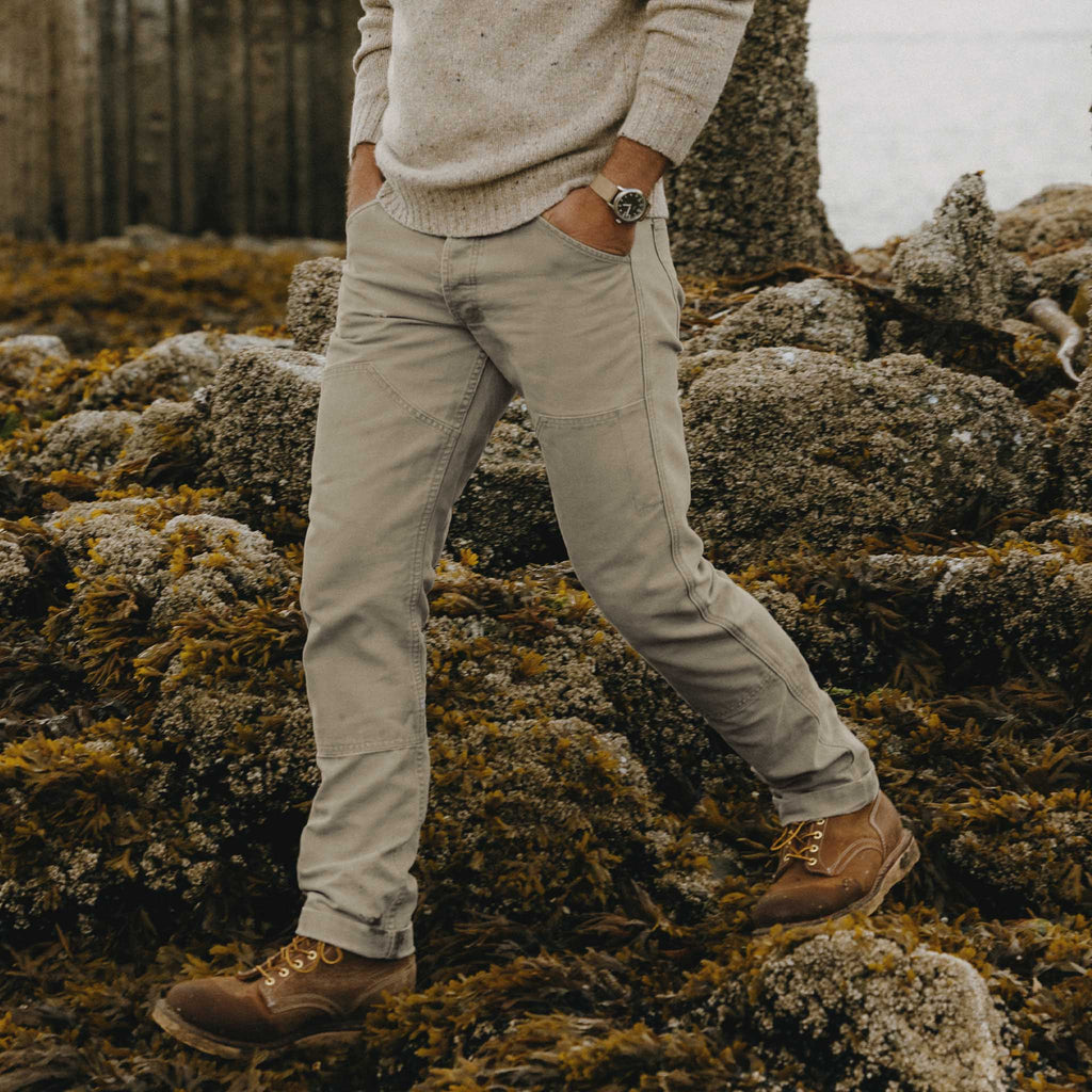 The Chore Pant in Stone Chipped Canvas