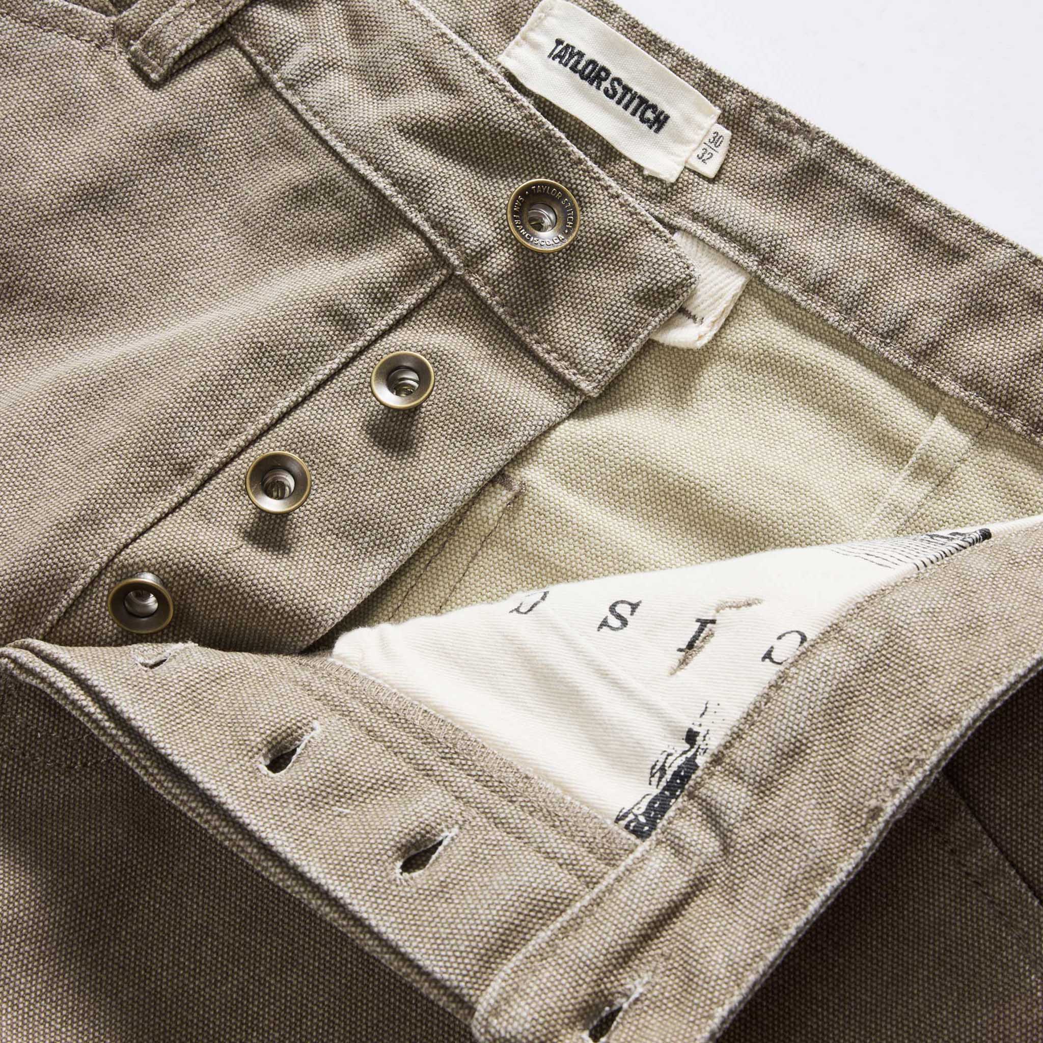 The Chore Pant in Stone Chipped Canvas