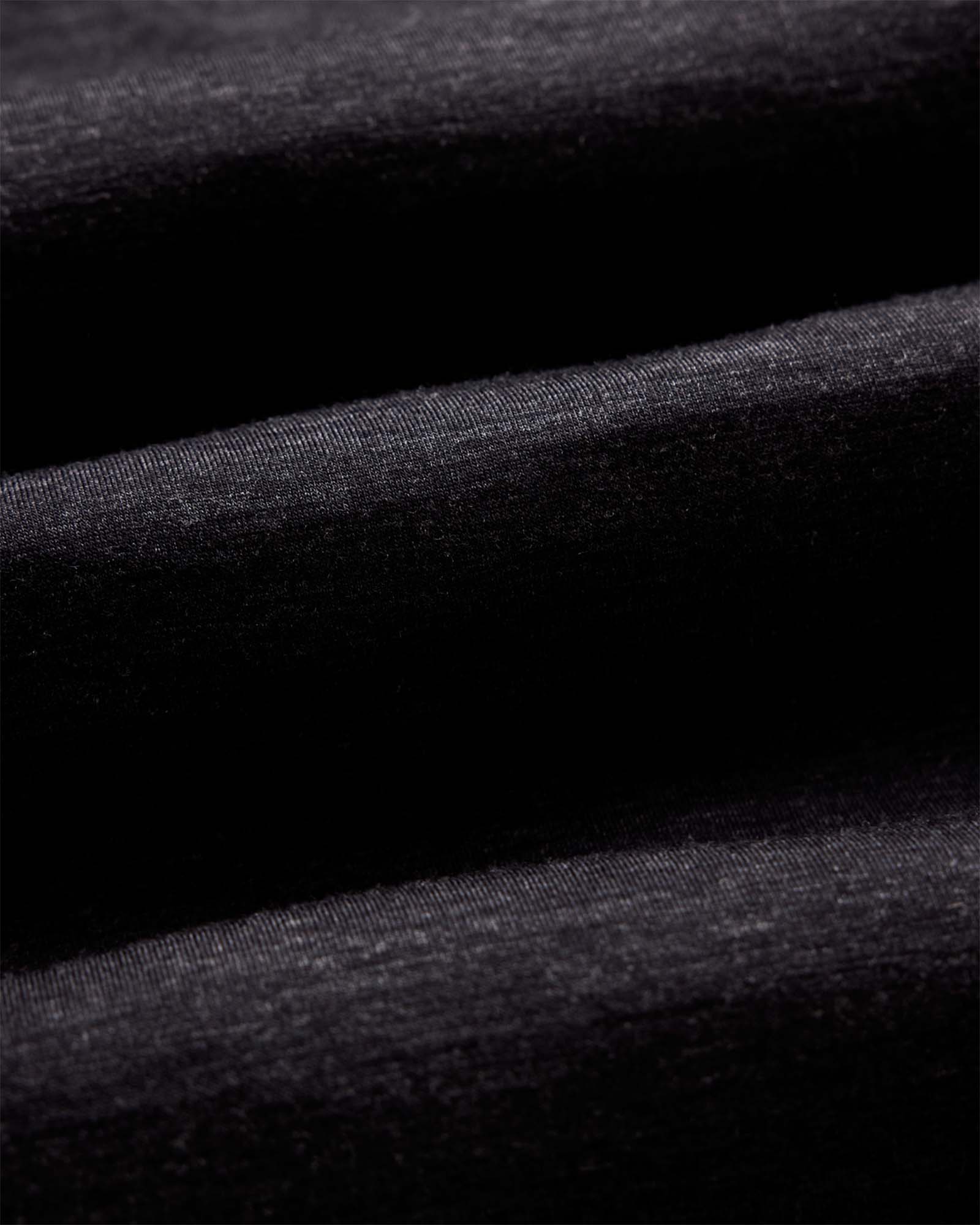 The Merino Polo in Heather Black